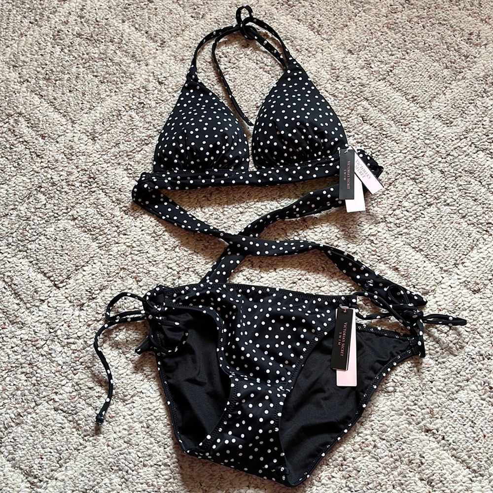 NWT Victorias Secret polka dot bikini two piece set